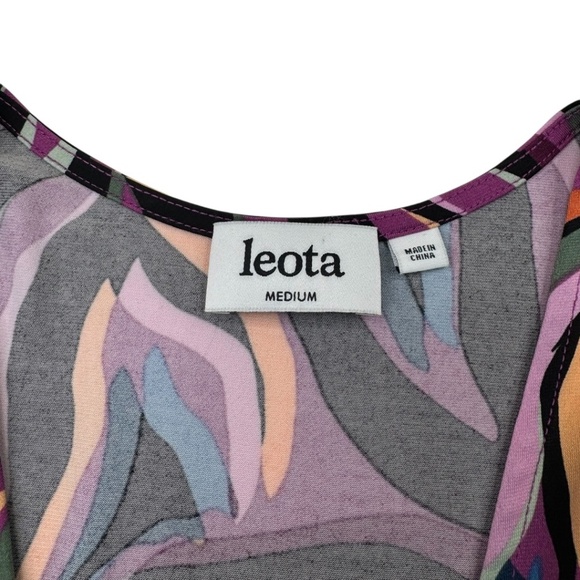 Leota Finnley Colorful Purple Faux Wrap Dress - Picture 7 of 11